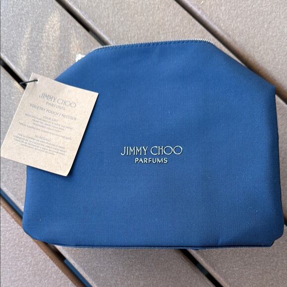 Jimmy Choo Blue Red Toiletry Pouch NEW - Picture 1 of 10